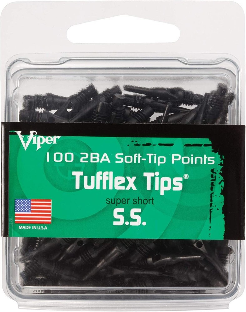 Viper Dart Accessory Tufflex S.S. (Super Short) 2BA Thread Soft Tip Dart Points