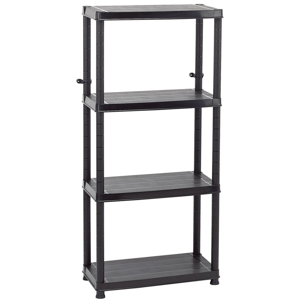 4 Tier Plastic Shelving Unit Heavy Duty Storage Shelves