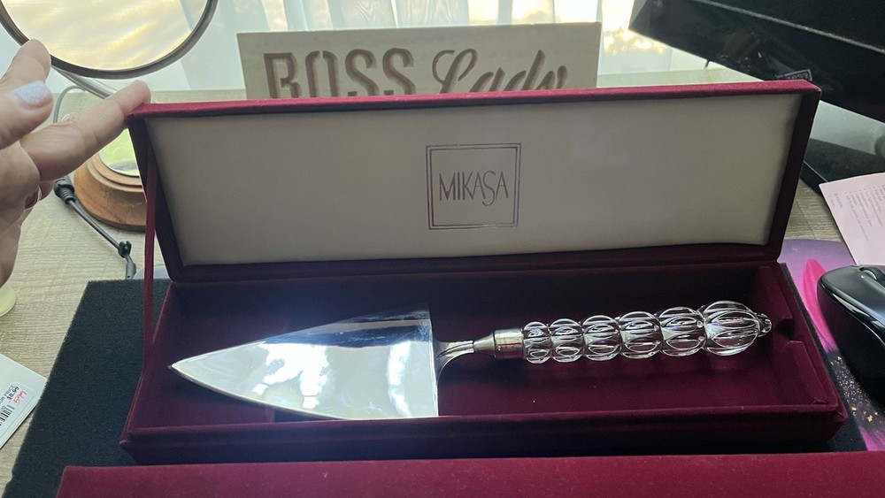 MIKASA AUSTRIA~ Silver Plated Wedding Cake Knife & Cake Server /ROUSSEAU Handle