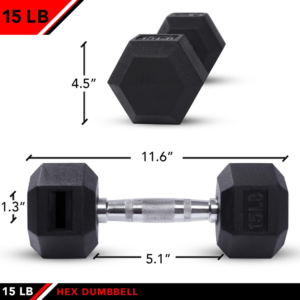 Rubber Hex Dumbbell