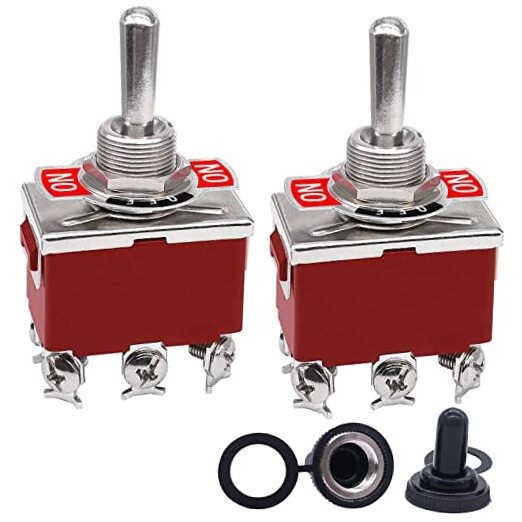 2pcs Momentary Toggle Switch DPDT (ON)-Off-(ON) 6 Terminal 3 Position Toggle