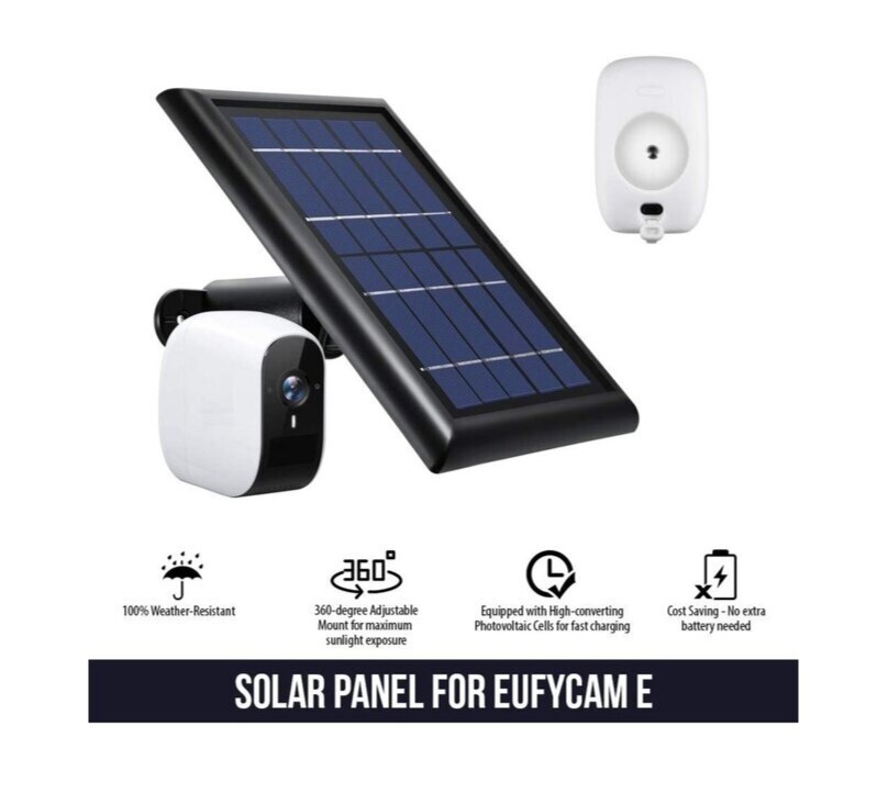 Wasserstein Eufy Cam E Outdoor Smart Security Camera Black Solar panel