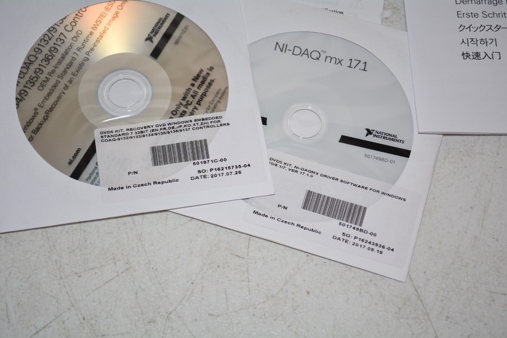 National Instruments NI cDAQ-9137 Controller Manual / Software & Widnows Key