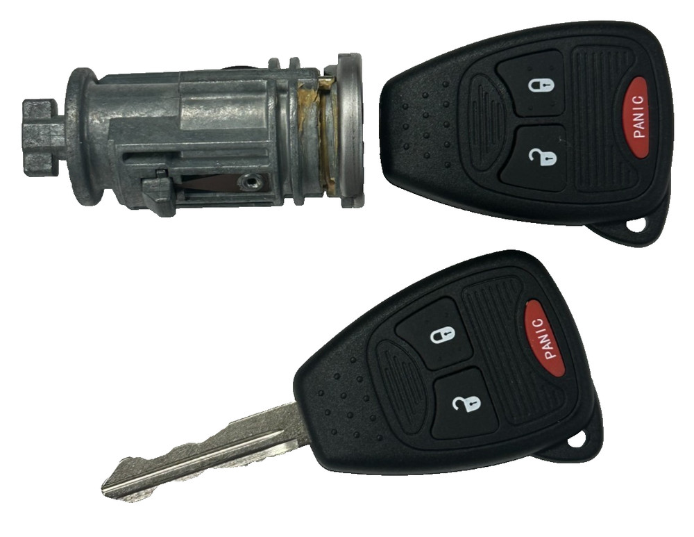 For Select Chrysler Dodge Ignition Lock Cylinder + 3 Buttons Remote Head Keys