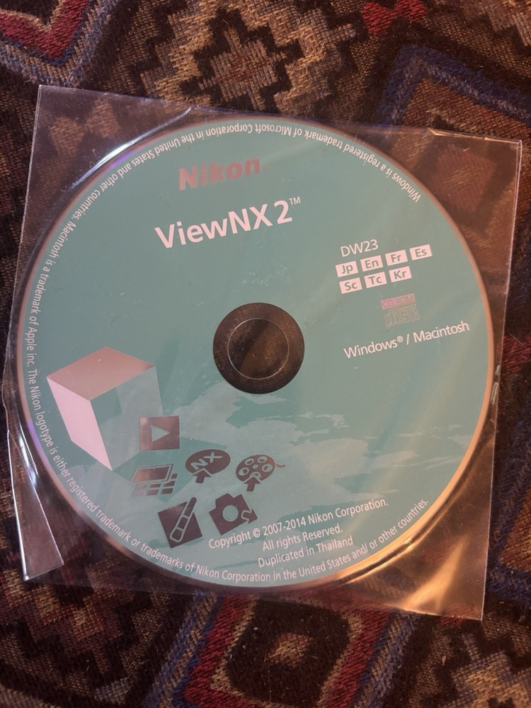 Nikon ViewNX2 Software Disc For DSLR Cameras