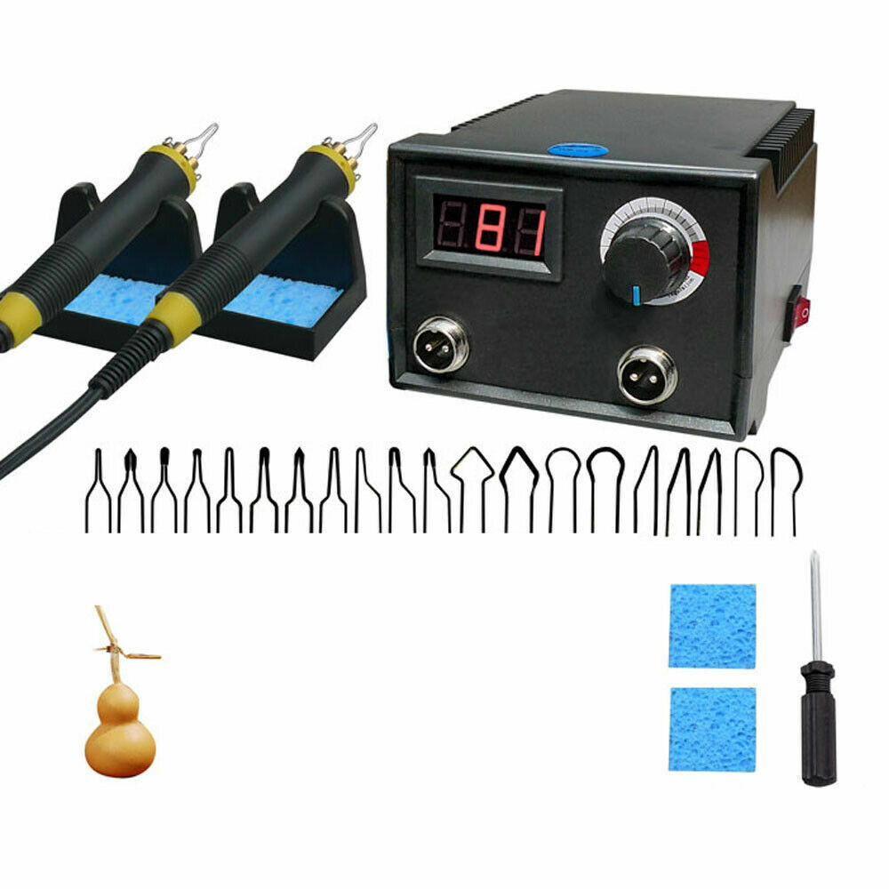 Multifunction Wood Burning Double Pen Tools Pyrography Machine Set Kit Burner