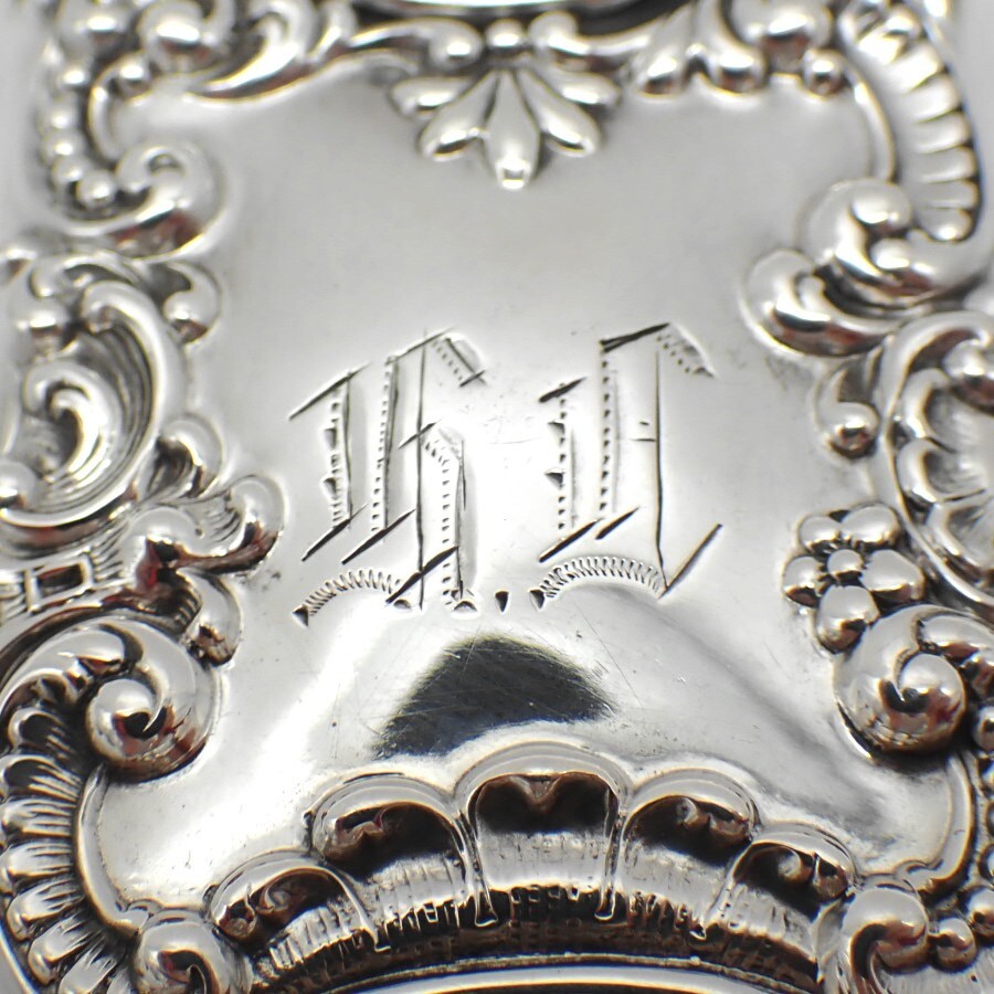 Ornate Match Safe Webster Sterling Silver Mono HL