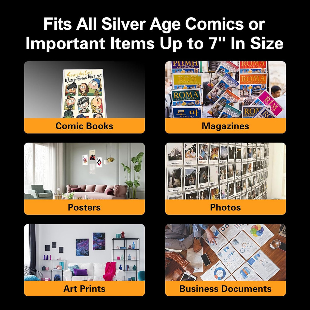 10Ct Silver-Age Comic Book Toploaders - Crystal Clear Comic Book Top Loaders, Pr