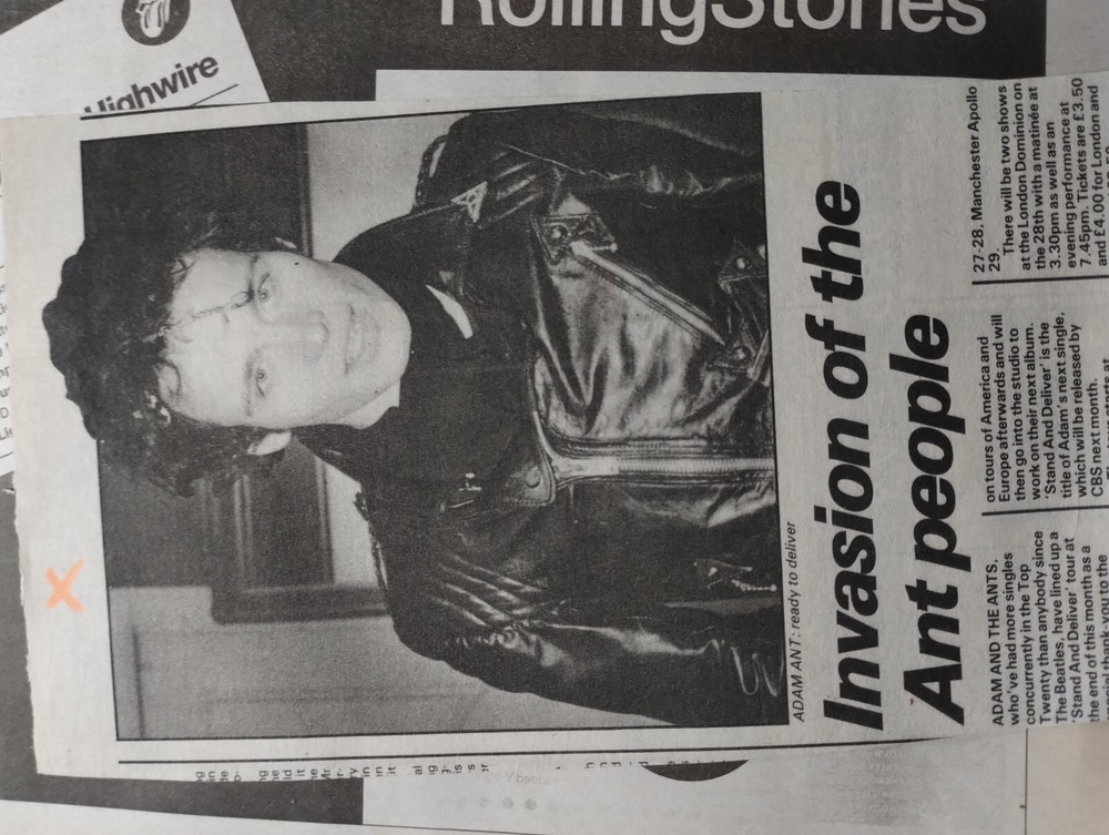 Sk25 Ephemera 1991 Pop Article Adam Ant