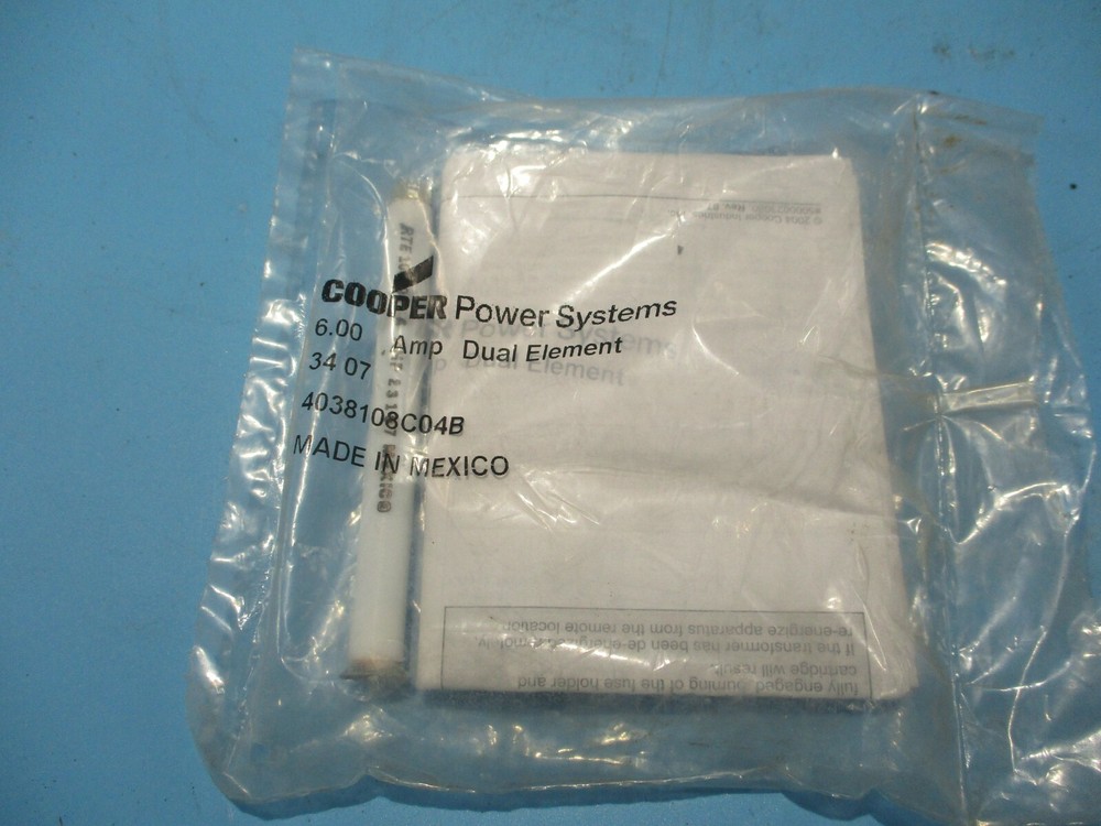 NEW COOPER RTE 108C04 6A 6AMP FUSE LINK