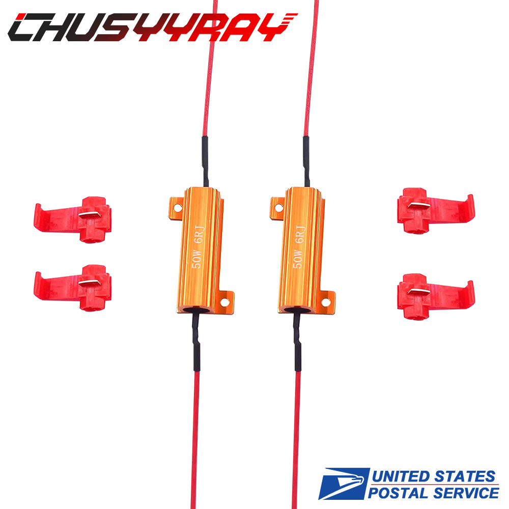 2pcs Load Resistor 50W 6RJ 6ohm LED Decoder FIX Hyper Flash Turn Signal Blinker