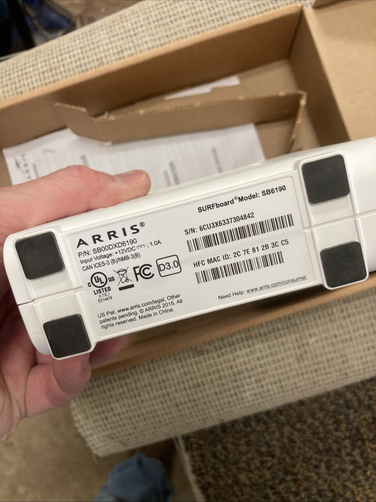 ARRIS SB6190 White Surfboard