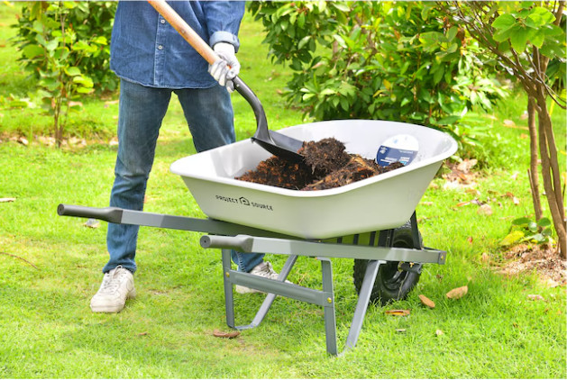 Project Source 5-cu ft 1 Wheel Poly Push Wheelbarrow