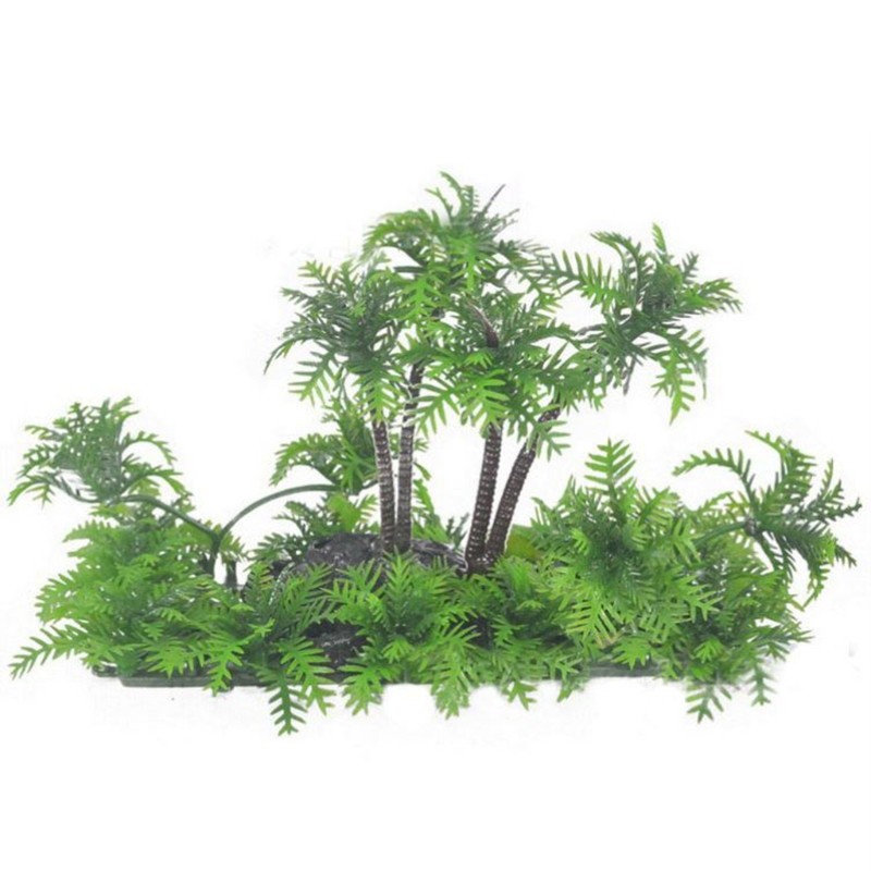 Aquarium Plastic Plants for Tank Decorations Artificial Water Grass Coconut Tree