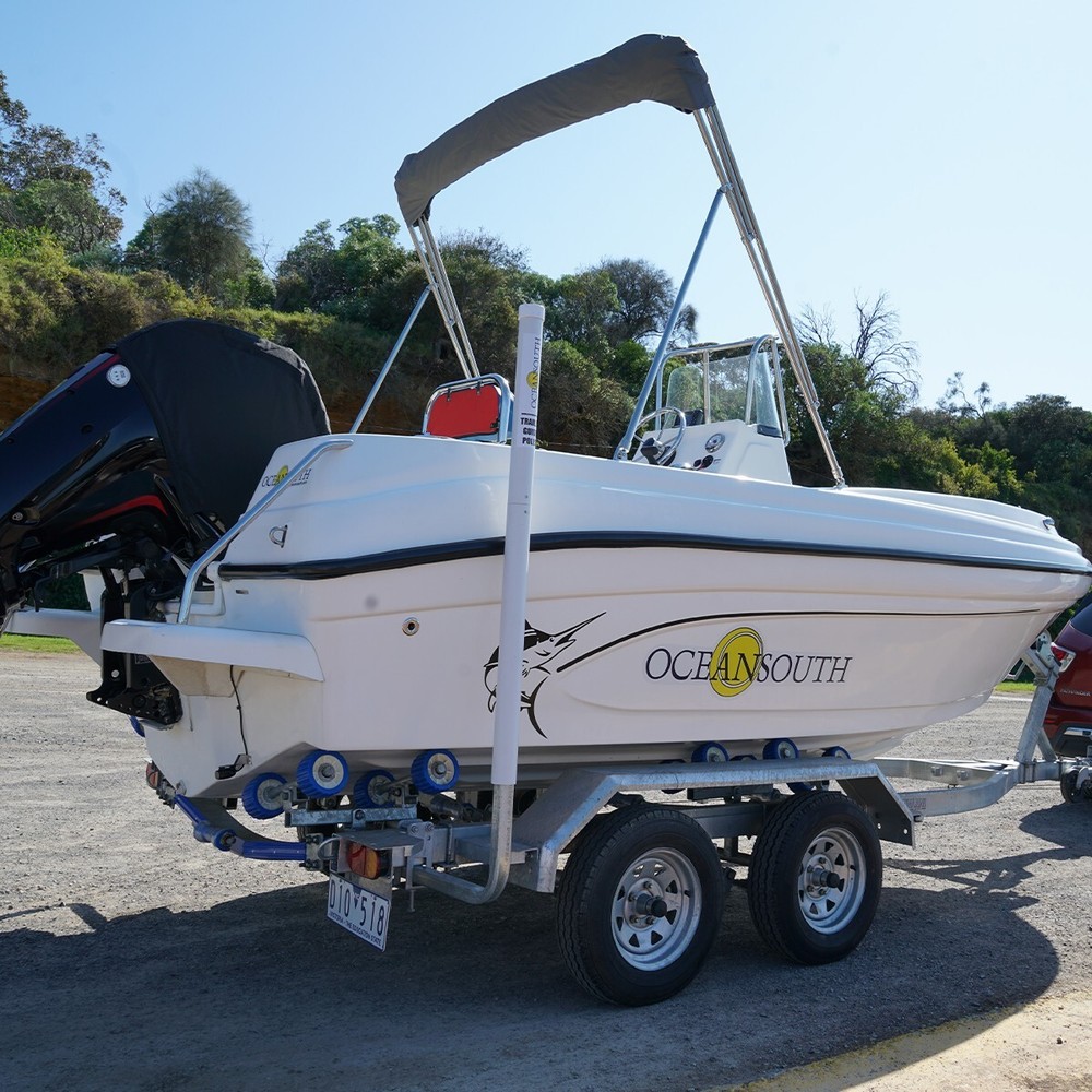 Oceansouth Galvanized Guide On Post Poles Pair for Rectangular Beam Trailer 75"