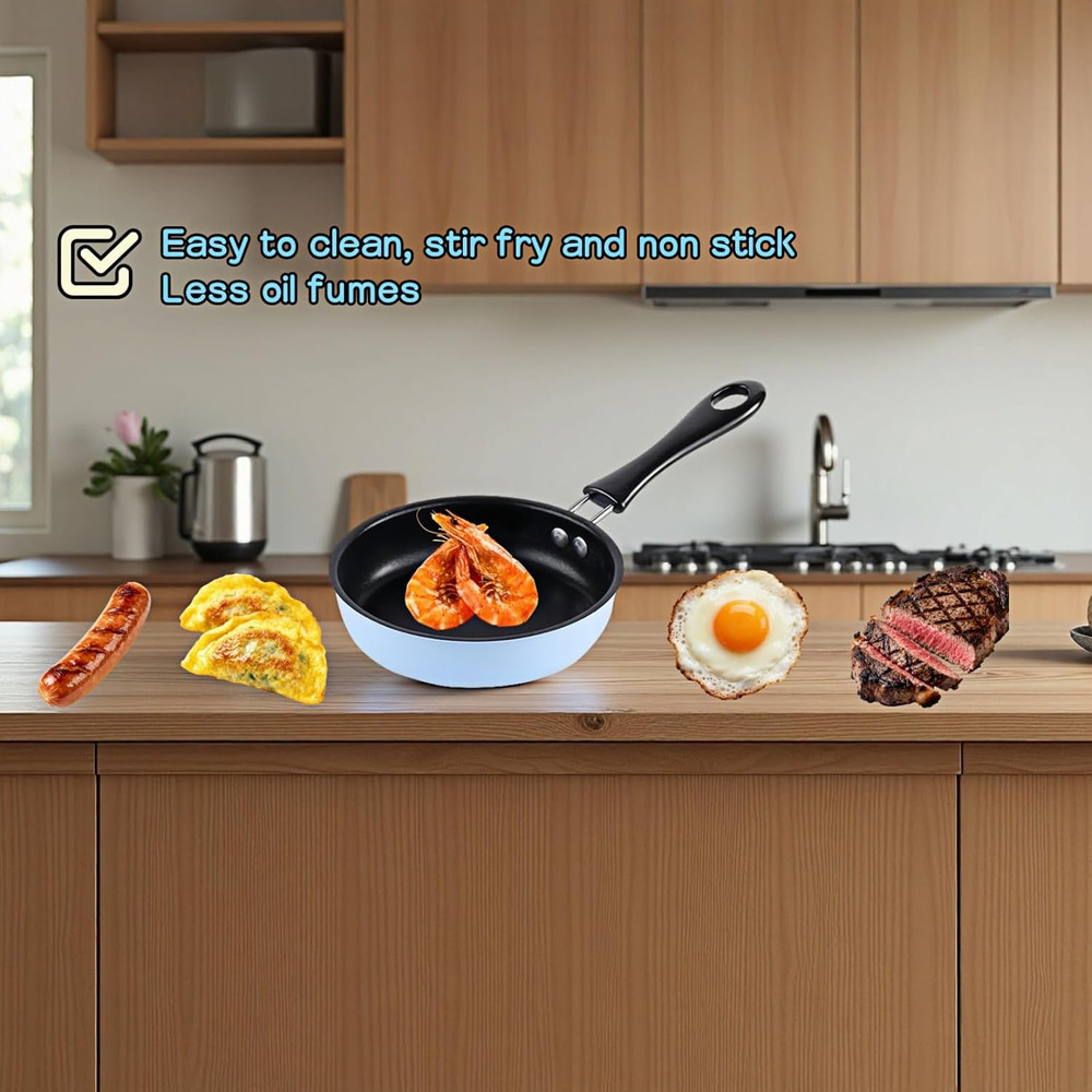 4.7inch Mini Non-Tick Egg Pan - 5-Layer Coating, Dishwasher Safe, Gas/Induction