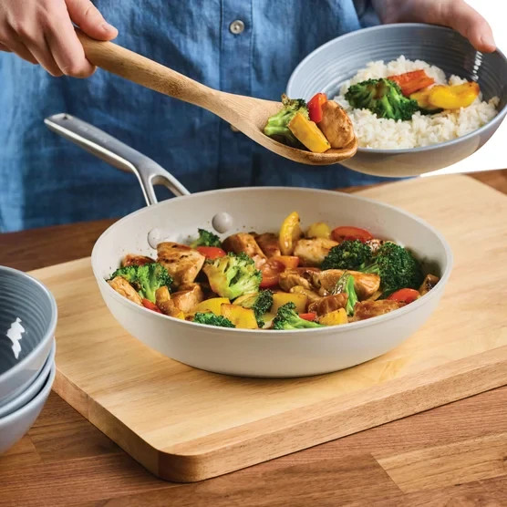 KitchenAid 11-Piece Hard-Anodized Ceramic Nonstick Cookware Set White New