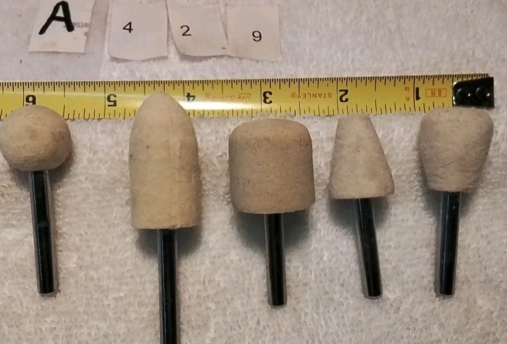 5PC 1/4" SHANK FELT POLISHING BOB'S