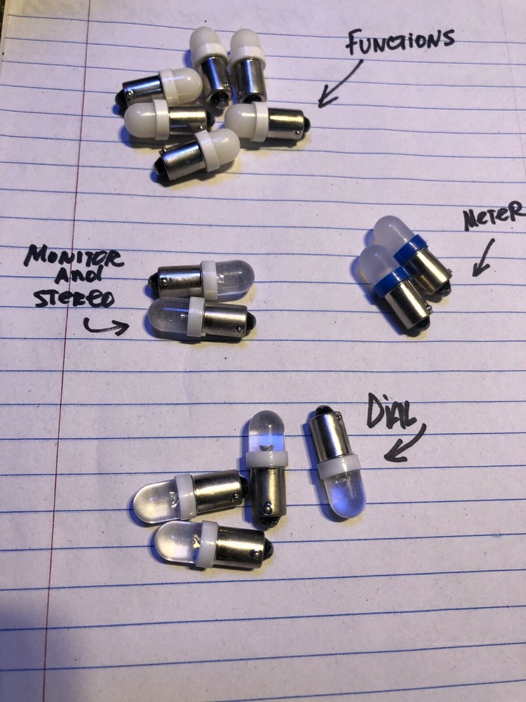 Mcintosh  MAC1900 receiver front panel LED lamps. FULL SET.