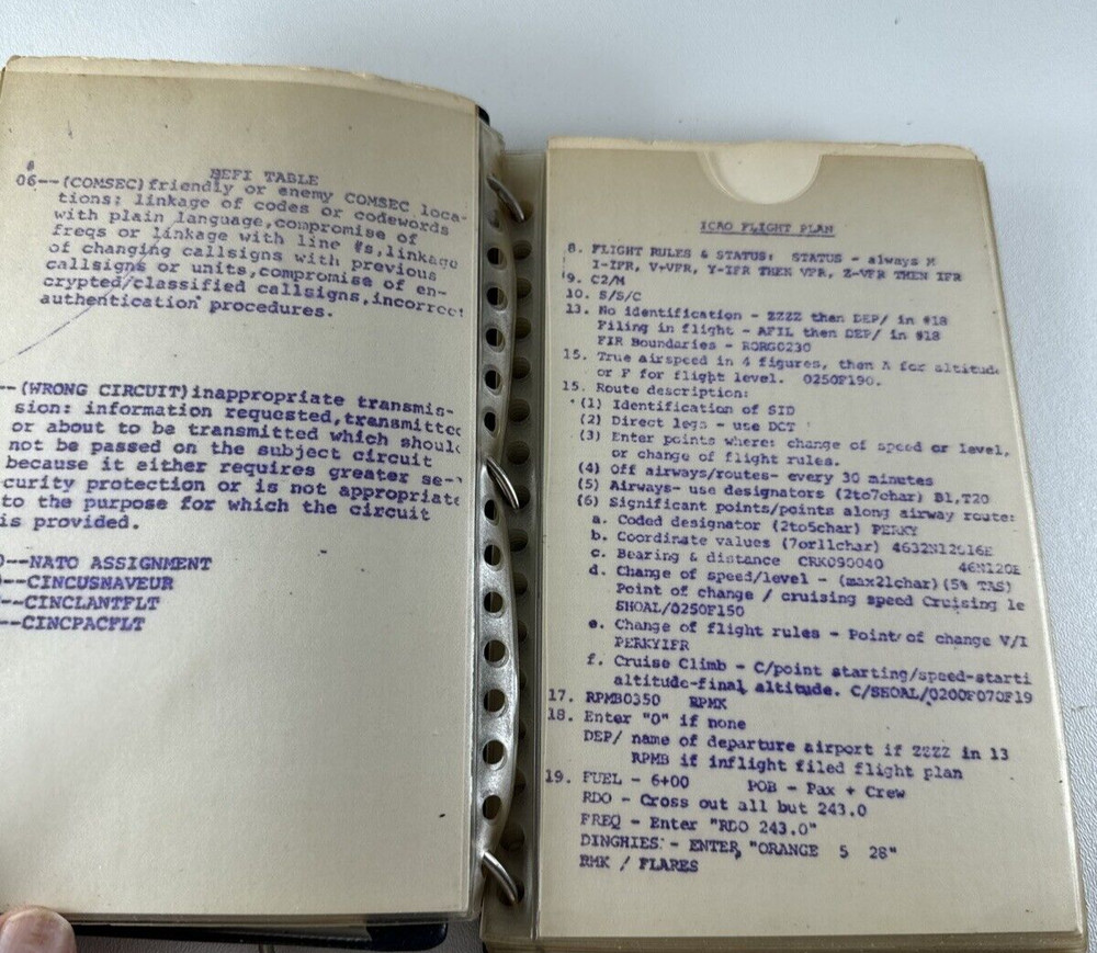 Vcr-50 Squadron Routing Guide US Navy Flight Crew Check Lists 3 Ring Book Read