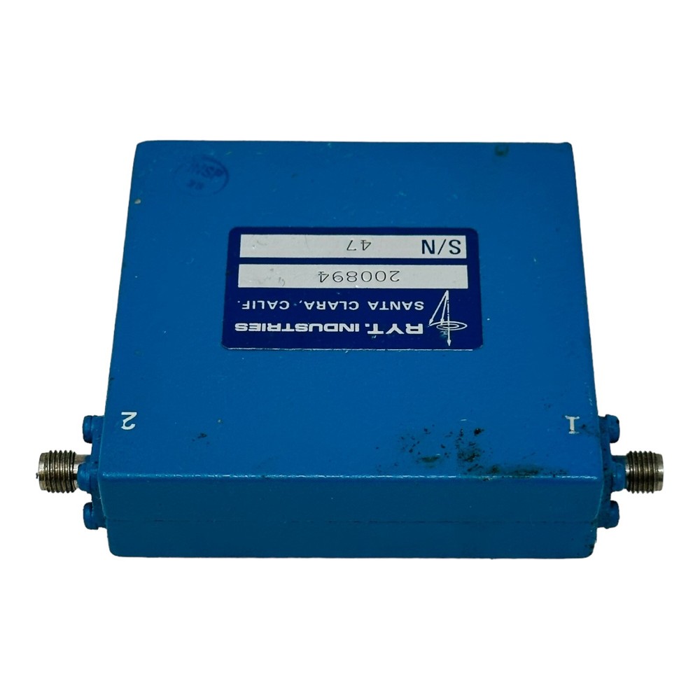 RYT INDUSTRIES MODEL 200894 MICROWAVE ISOLATOR USED