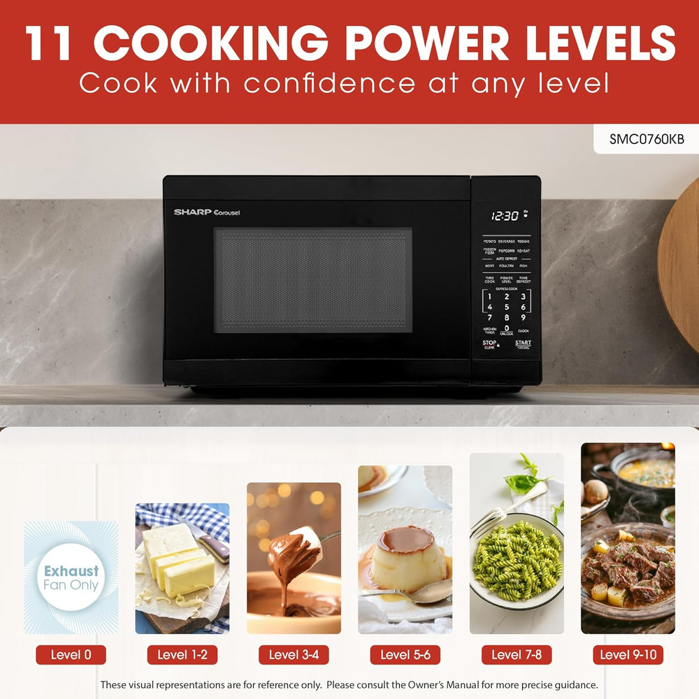 Compact Countertop Microwave Oven with Removable 10" Carousel Turntable, 700 Wat