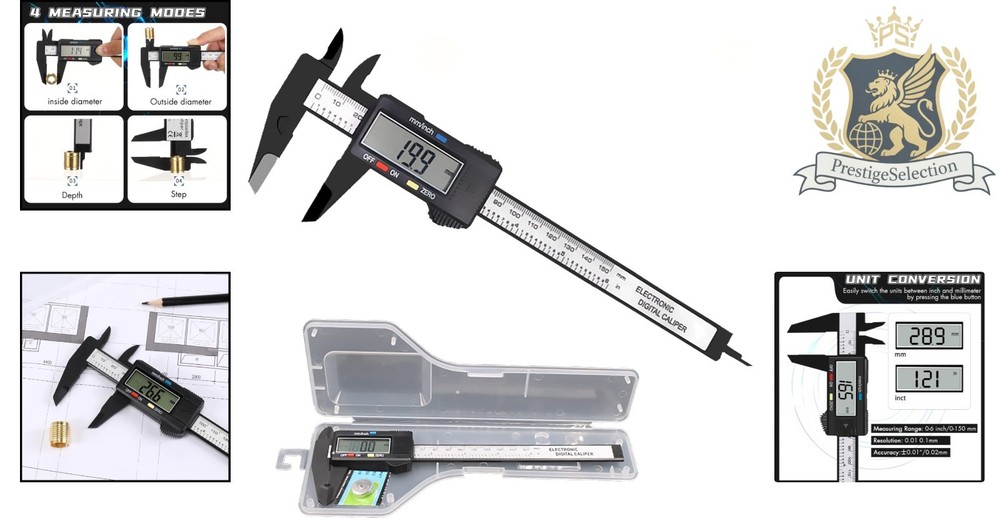 Digital Calipers 0-6" with LCD Display & Inch/MM Conversion - DIY Measuring Tool