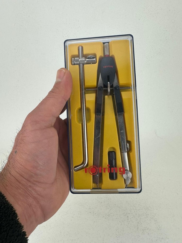 Precision Drafting Compass Set Rotring 530126 w/ Original Case Germany