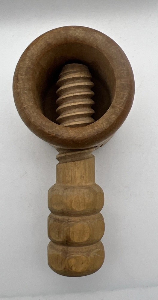 Vintage Wood Screw Twist Turn NutCracker