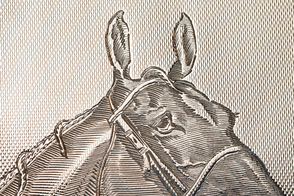 Engraved Horse Engine Turned Antique Sterling Silver Cigarette Card Case