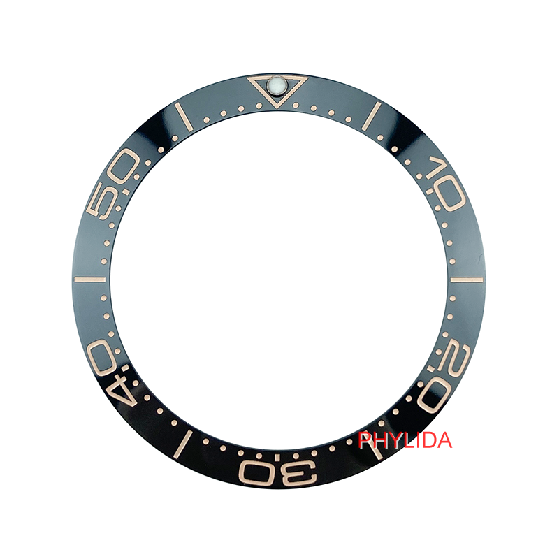 Bezel Insert For 38mm Black Sloping Ceramic Diver Models SKX007, SKX009