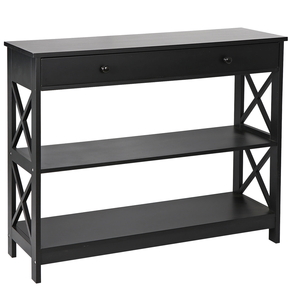 3 Tiers Console Table Side Stand Sofa Entryway Hall Display Side Table Desk