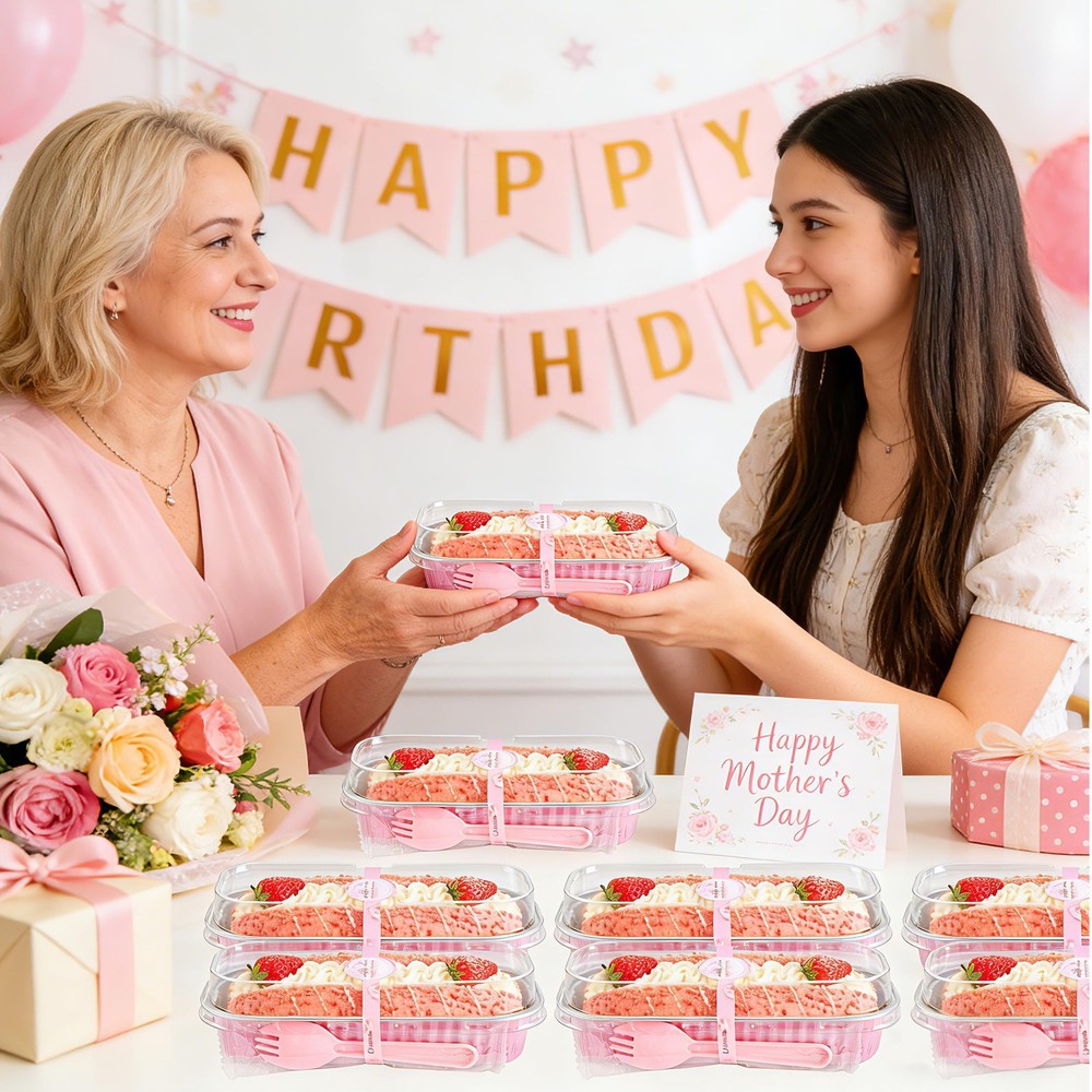50 PACK Mini Cake Pans with Lids and Spoons,Rectangular Aluminum Foil Bread P...