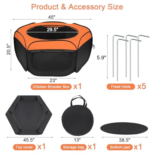 Chicken Brooder Box with Cover,Upgrade Double Door Brooder Box for Chick