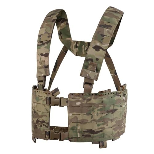Tactical Chest Pack,Placard Split Front Chest Rig MOLLE System One Size Cp