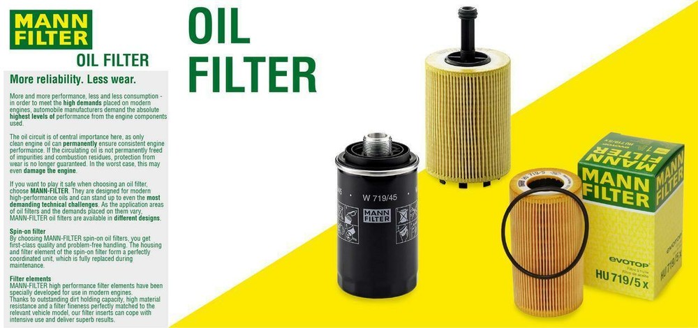 Mann-Filter Engine Oil Filter for 2012-2015 Mercedes C250