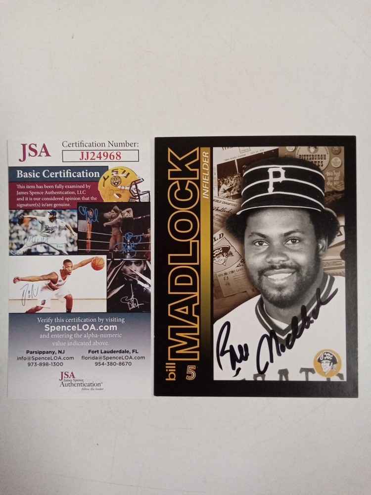 Bill Madlock Signed Oversized Trading Card JSA - ** #