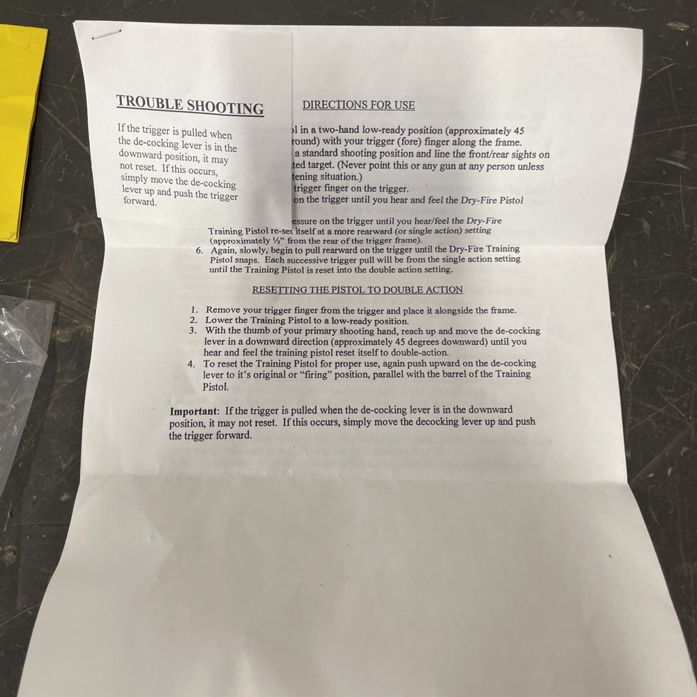 Dry-Fire TK Training Pistol - Excellent for Dry Fire & Skill Building