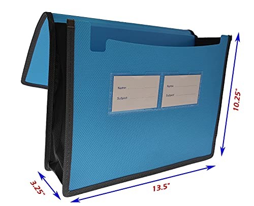 Expanding File Folder Document Organizer with Elastic Cord & Green/Blue/Red