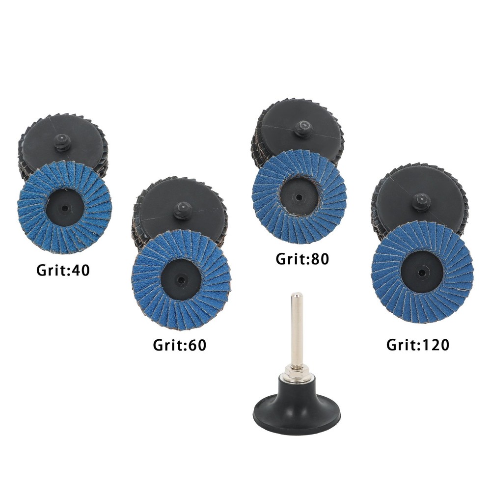 20Pcs 2 Inch Mixed Curved Roll Lock Quick Change Sanding Discs 1 Pcs 1/4" Holder