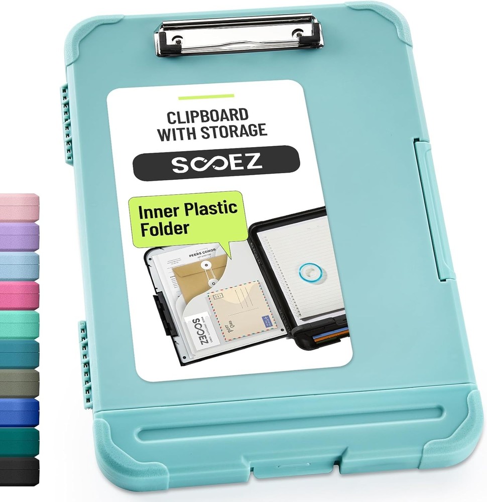 Reinforced Clipboard W/ Storage Inner Plastic Folder Attached Heavy Duty Plastic