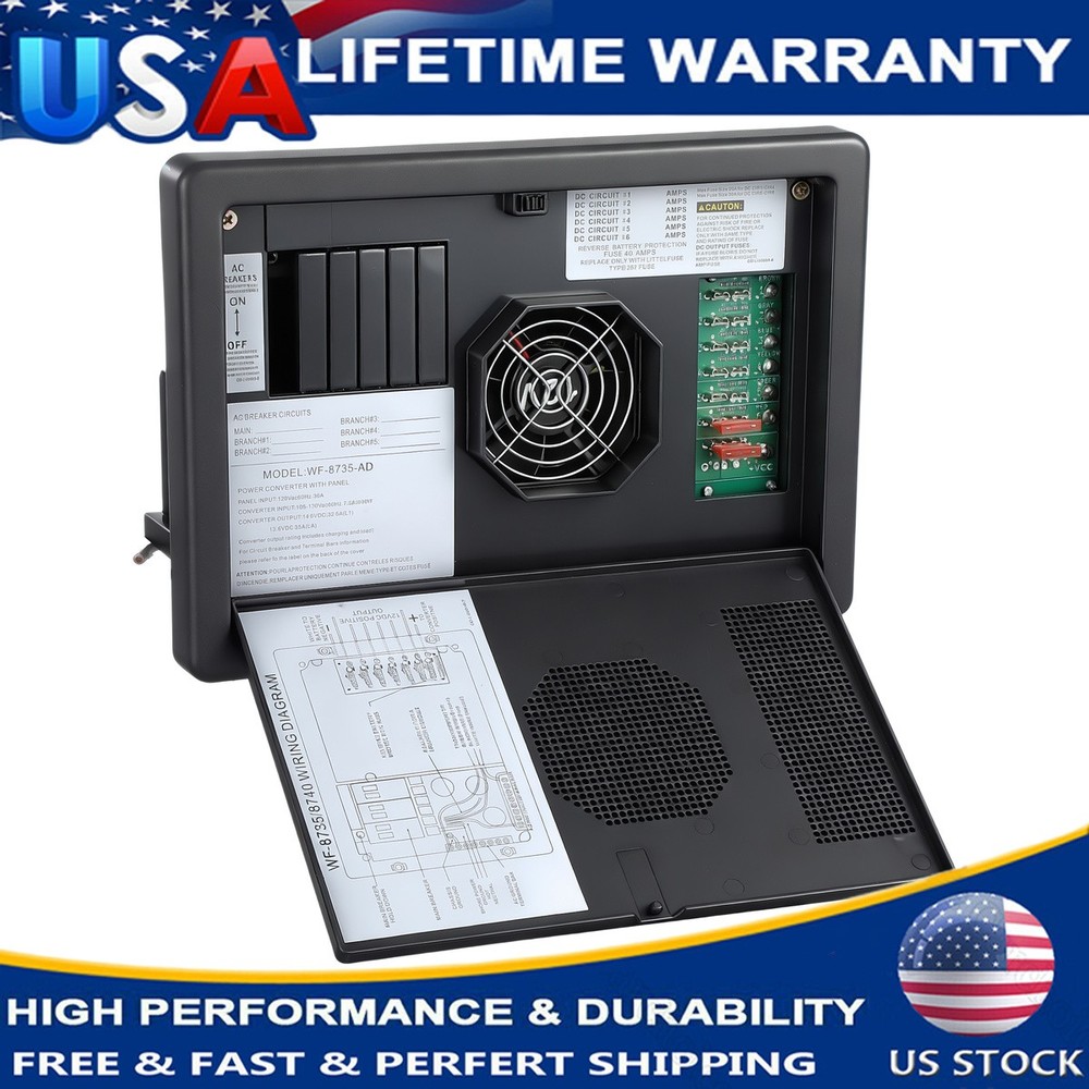 WF-8735-AD WF-8735-P RV Converter Charger, Support Auto Detect, 30 Amp Power