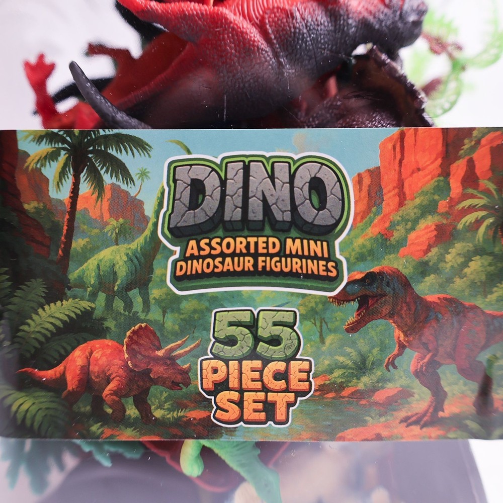 Dino Assorted Mini Dinosaur Figurines 55-Piece Set