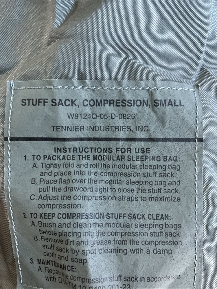 Small - Compression Stuff Sack Modular Sleeping Bag / MSS - Good Condition