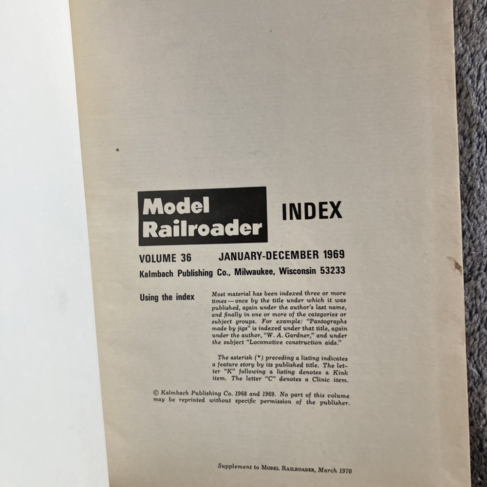 Model Railroader Vol.36-Bound Volume 1969–12 Issues