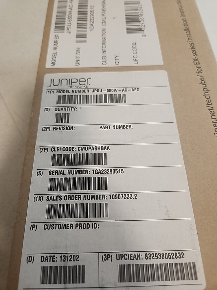 Juniper JPSU-650W-AC-AFO 650W Power Supply