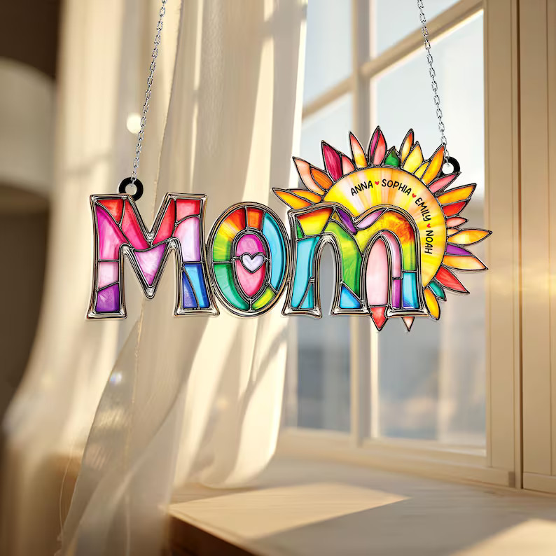 Personalized Mom Acrylic Suncatcher Window Decor Gift