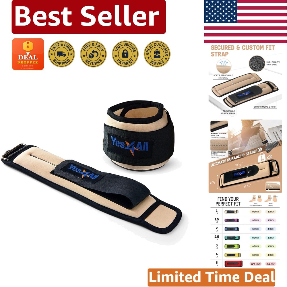 Versatile Adjustable Wrist & Ankle Weights Pair - Enhance Your Cardio Routine