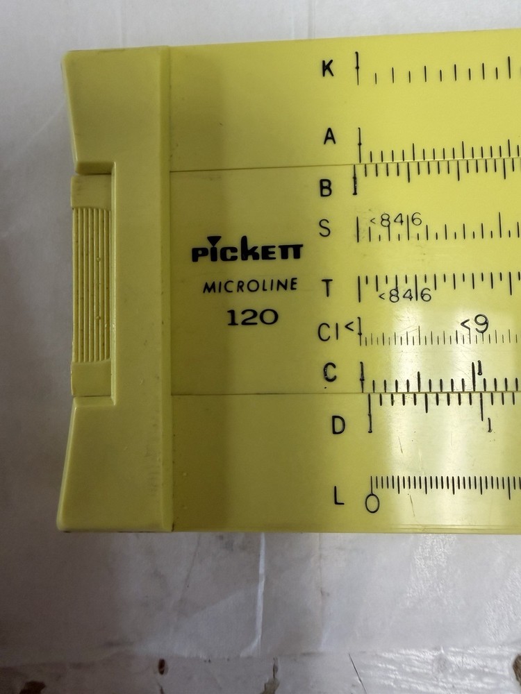 Vintage PICKETT Microline 120 Slide Rule, Case *Read Description*