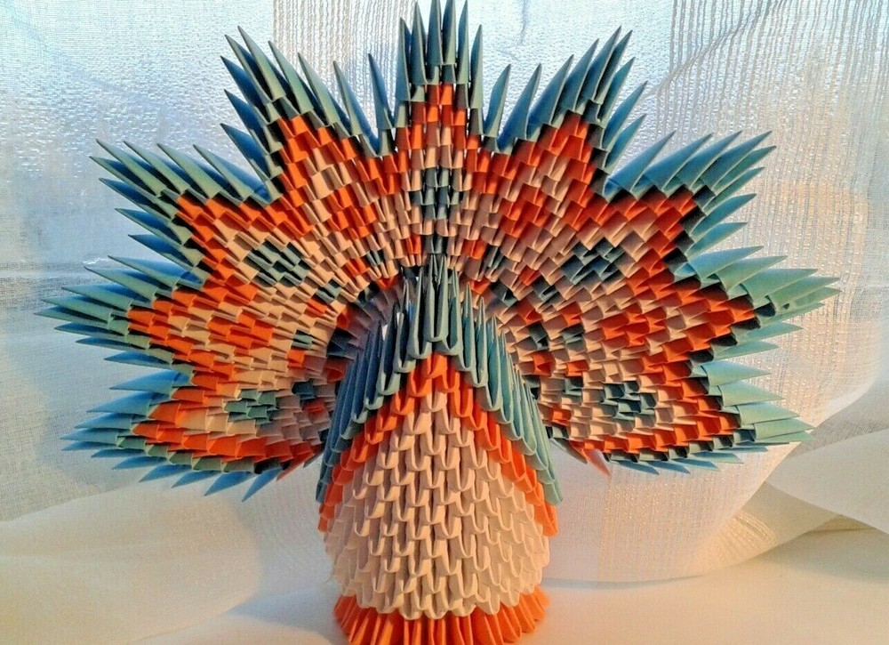 3D origami Peacock - Star tail